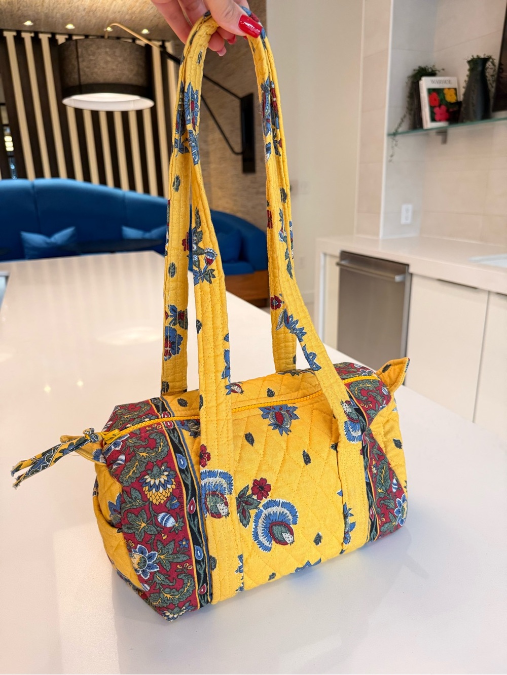 Rare Vintage 90s Y2K Vera Bradley French Yellow Small Duffle Bag Made USA - Picture 5 of 15